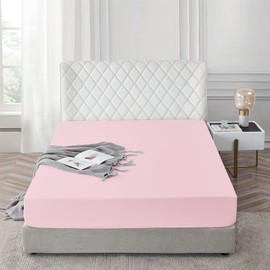 AR Ware King Size Bedding Fitted Sheets 100% Egyptian Cotton 300 TC, Breathable Extra Deep Fitted King Size Sheet, Hotel Quality 30 Cm (Blush)