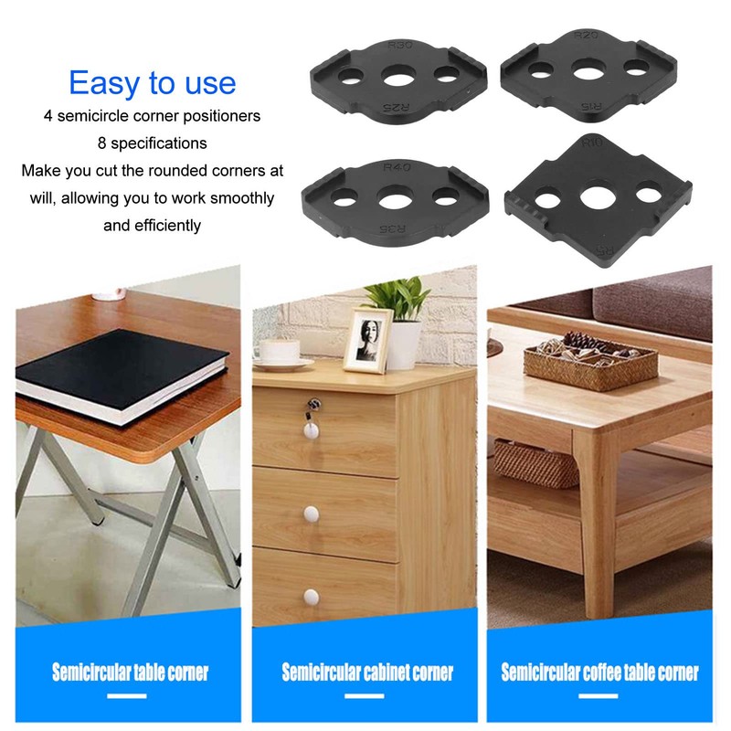 Radius Jig Router Template, 4 Pieces Easy to Use Corner