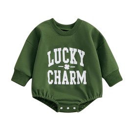 Infant Baby Boy Girl St. Patricks Day Outfit Crewneck Sweatshirt Romper Onesie Newborn St. Patricks Clothes