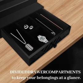 Ghguole Cologne Organizer for Men,5 Tier Wood Cologne Stand with Drawer and Hidden Compartment,Used to Storage or Display Watch,Jewelry,Perfume Organizer for Men