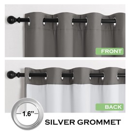 KGORGE Soundproof & Dust Particle Filtering Curtains 100% Blackout Window Cover Thermal Insulating Energy Smart Curtains for Living Room Bedroom Baby Nursery, W 52 x L 102 inches, Grey, 1 Pair