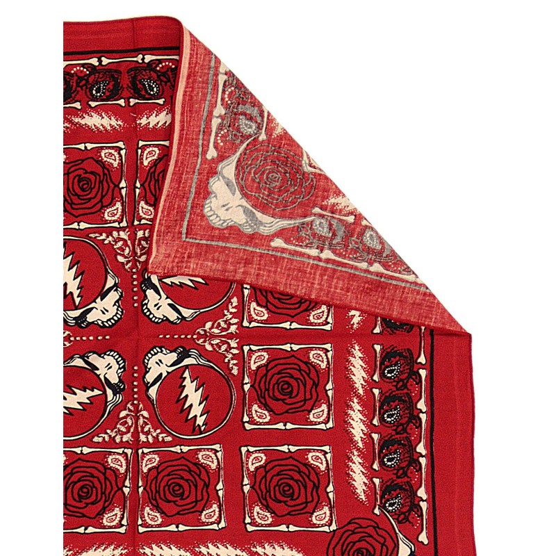Sunshine Joy Grateful Dead Skull & Roses Bandana Red