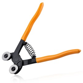LEONTOOL 7.4-Inch Glass Tile Nippers, Heavy Duty Carbide Wheeled Glass Mosaic Nipper & Hd Ceramic Tile Nipper, Soft Grip Handle Shapping Plier, Tile Cutter Hand Tool for Glass Mosaic Ceramic Mirror