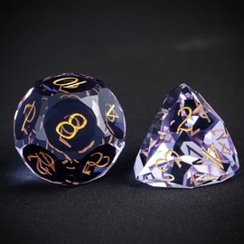 UDIXI 7-Piece Glass Dice Set D&D, MultiFaceted Diamond-Cut Glass DND Dice for Dungeons and Dragons RPG Tabletop Games