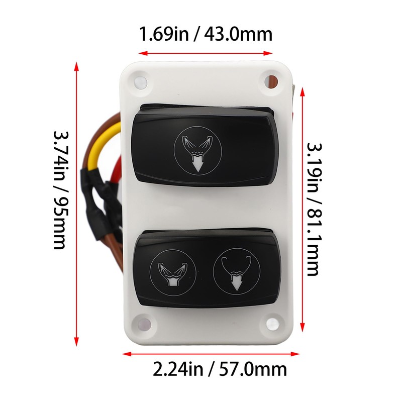Marine Toilet Switch Panel, DC12 24V Marine Toilet Control Panel