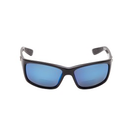 Guideline Eyegear Surface Fishing, Boating, Water Sports Polarized Bifocal Sunglasses with Deep Six Blue Mirror/Deepwater Grey Lens, Shiny Black Frame (+2.00), Large