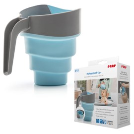 reer MyHappyBath Cup - Hair Washing Cup, Allows You to Wash Your Baby Hair Without Tears, Flexible Cup for Folding and Handle Removal - Ideal for Travel Thanks to Large Space Saving