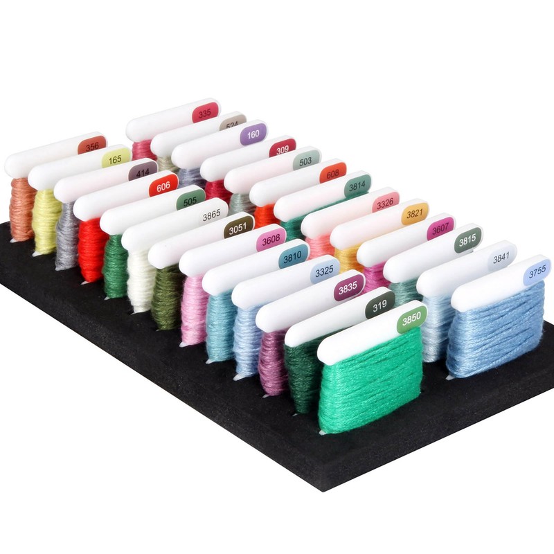 Hamtery 50 Pcs Acrylic Embroidery Floss Bobbins Blank Refill Set