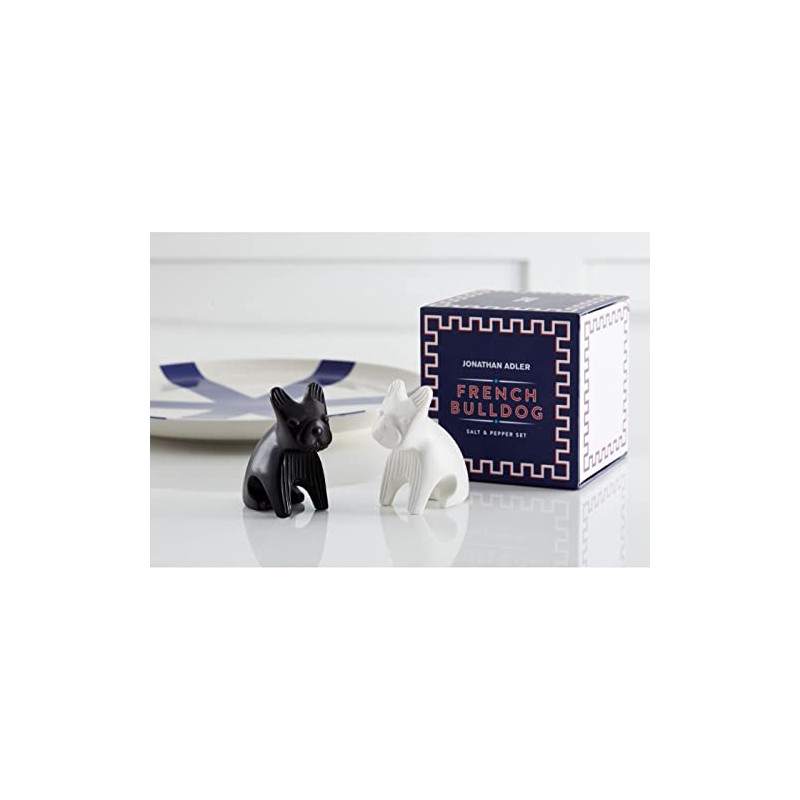 Jonathan Adler French Bulldog S&P, Black/White, One Size, (31830)
