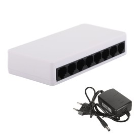 8 Port 10/100Mbps Ethernet Switch Support Desktop Wall Mount Unmanaged Home Network Switch Hub Office Ethernet Splitter 100‑240V EU Plug