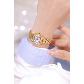Gold Watches for Women with Small Vintage Bracelet (Gold White)