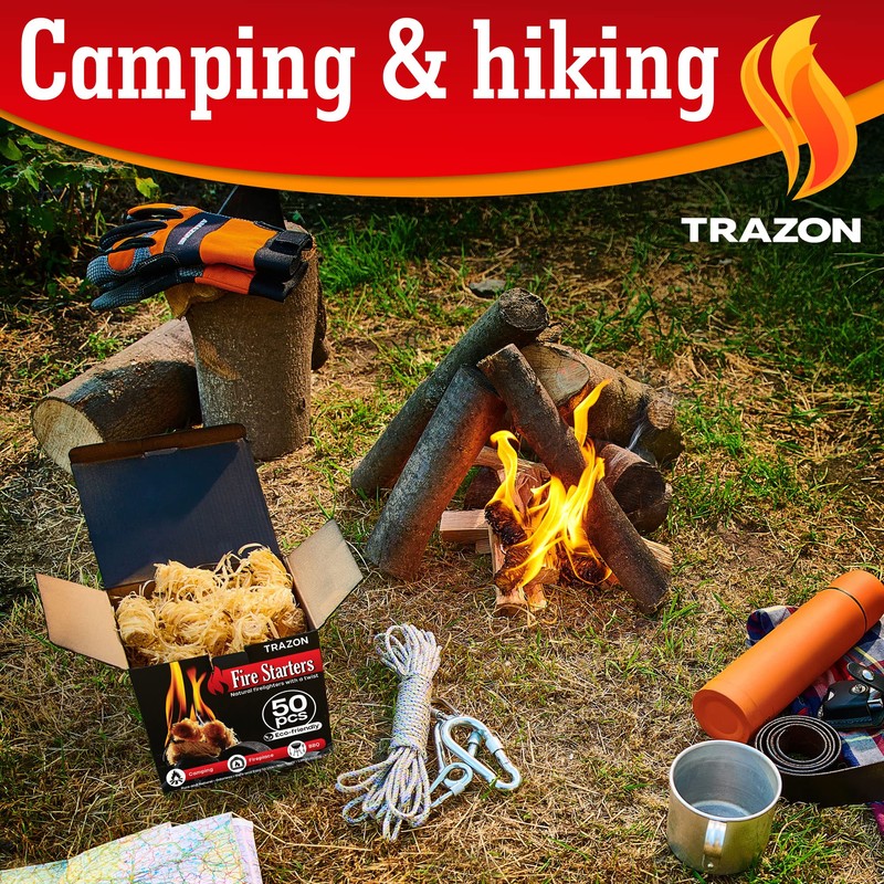 All Natural Wood Fire Starters: Fireplace Camping Charcoal Starter Grill