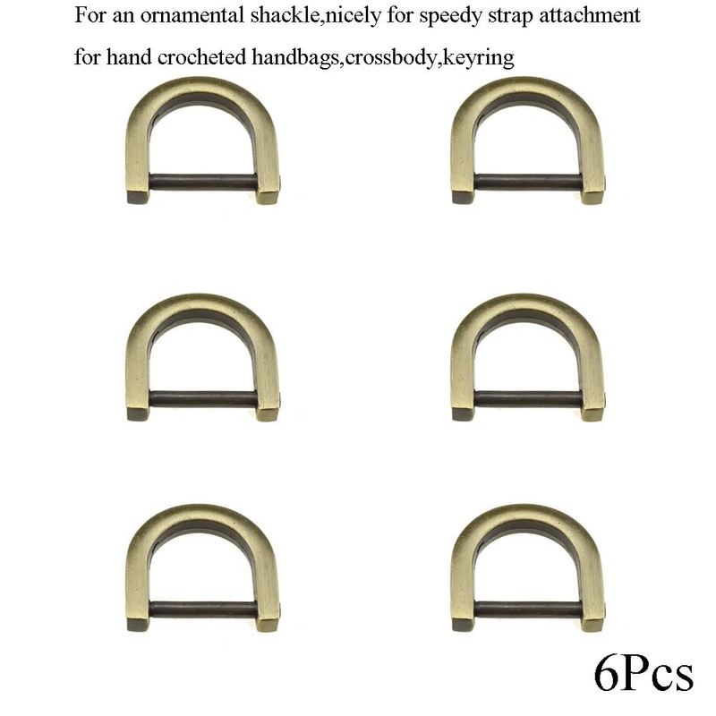 Hahiyo D-Rings with Screw Shackle Horseshoe U Shape Key Ring