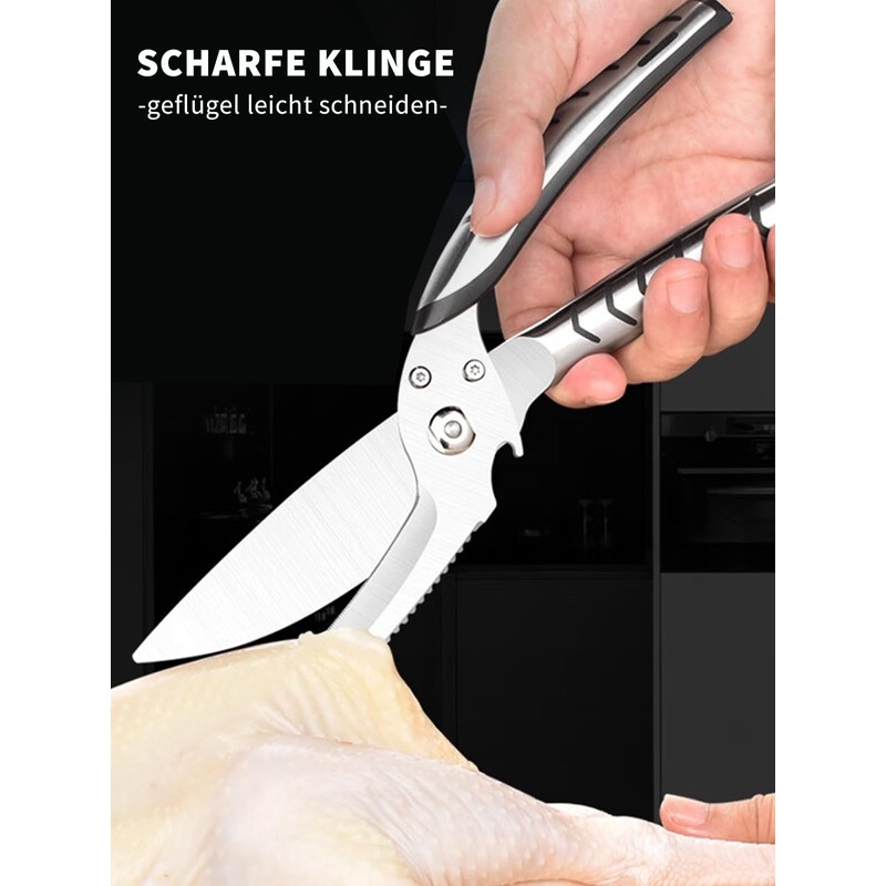 Stainless Steel Meat Scissors Sharp Poultry Scissors Japanese Household Scissors