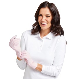 Solbari Women’s Driving Gloves UPF 50+ Sun Protection, Lightweight UV Shield for Hands, Breathable & Touchscreen-Compatible for Commuting, Traveling & Outdoors - Light Pink - Small