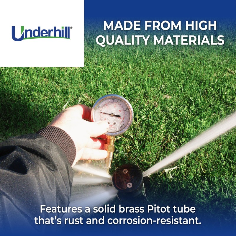 Underhill Water Pressure Gauge and Pitot Tube 160 PSI, with