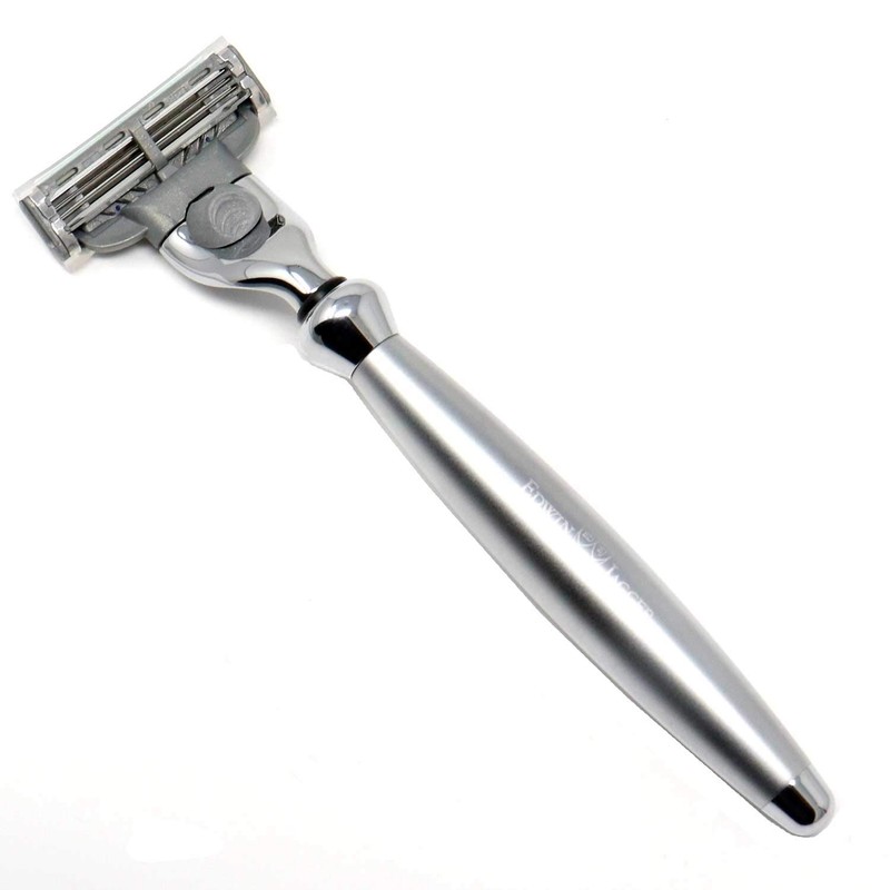 Edwin Jagger Bulbous Plain Chrome Mach3 Turbo Compatible Razor