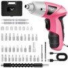 Electric Screwdriver 3.7V Pink USB Small Power Screwdriver Set. Cordless