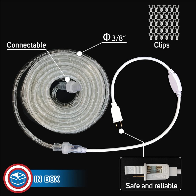 Russell Decor Patriotic Rope Lights Red White Blue for Independence