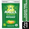 HALLS Defense Assorted Citrus Sugar Free Vitamin C Drops, 25