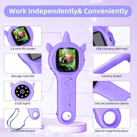 Kids Microscope, Microscope for Kids, Mini Digital Microscope for Kids Educational Science Toys, Christmas Birthday Gifts for Age 3 4 5 6 7 8 Girls&Boys (Purple)