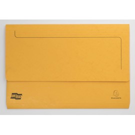 Exacompta - Ref 5256Z - Europa - Pocket Wallet, 356 x 242mm, Half Flap Front for Security, 300 Micron Premium Pressboard, Holds A4 & Foolscap Documents - Yellow, Pack of 10