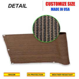 Eden's Decor Customizable Privacy Screen Mesh Windscreen for Backyard Deck, Patio, Balcony, Pool, Porch, Fence, Railing, Gardening (40" X 15', Brown)