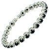 RIZILIA Tennis Bracelet [18cm/7inch] with Round Cut Gemstones CZ [Black