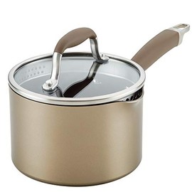 Anolon Advanced Home Hard-Anodized Nonstick Open Stock Cookware (Straining Saucepan, Bronze)