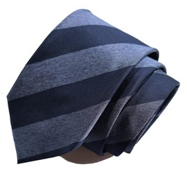 Michi Ki-008-A Italian Fabric, Japanese Sewing, Fabric in Itary Necktie, Brand KOSHINO Striped Pattern, 100% Silk, Present, Gift, Unisex, Unisex, Navy, navy