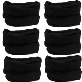 Venswell Neck Gaiter Face Mask Men Women,Seamless Bandana Rave Face Cover Scarf Mask,Balaclava,Headband, Head Wrap,Headwear (A-Solid Black Series)