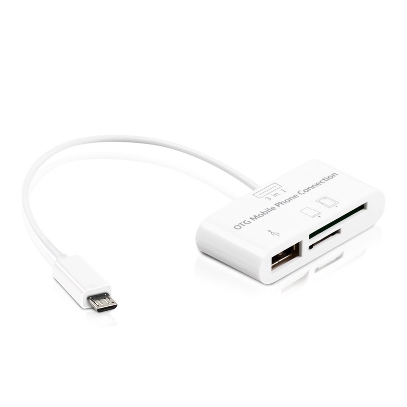 kwmobile 3in1 Micro-USB OTG Adapter - Cardreader SD Micro SD