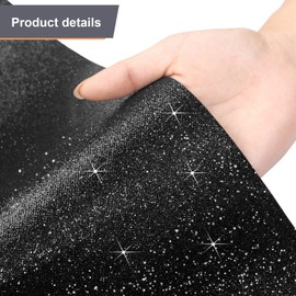 Tatuo Carpet Runner Runway Rug 55 GSM Thickness with Carpet Tape for Prom Wedding Outdoor Indoor Hallway Party Rug(2.46 x 16.4 Feet,Glitter Black)