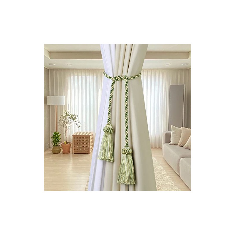 Fenghuangwu Curtain Tiebacks Handmade Decorative Curtain Holdbacks Rope with Tassel