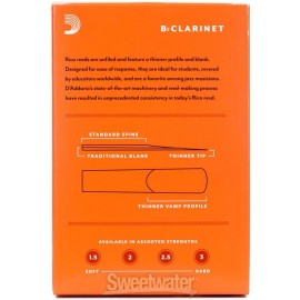 D'Addario Rico Bb Clarinet Reeds - 3.0, 50-pack