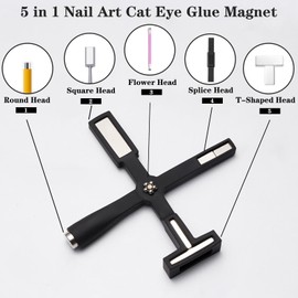 Cateye Magnet,Upgraded 5 in 1 Multi Funktions Katzenaugen Magnetstifte mit Silikon Schutzhülle, Cat Eye Nagellack Magnet, Starkes Ansaug Katzenaugen Magnetwerkzeug für Katzenaugen Nagellack,Nail Art