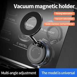 Upgraded 360° Adjustable Vacuum Magnetic Suction Cup car Phone Holder,Magnetic Phone Mount Suitable for car/Gym/Mirror/Smooth Surface, Compatible with Magsafe iPhone16 Pro Max and Android (W)