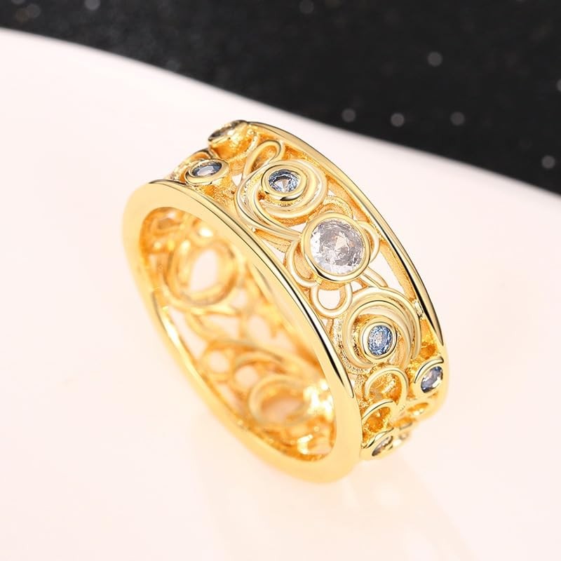 ENDLESSNESS & ETERNITY Court Style Blue and White Cubic Zirconia