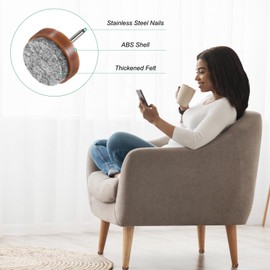 M METERXITY 24-Pack Furniture Felt Pads Nail-on, 0.79" (20mm) Heavy Thickening Felt Round Pad for Chair/Table, Hardwood Floor Protector [Brown]