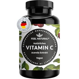 Acerola Capsules Natural Vitamin C. 120 Vegan Capsules In 4 Month Supply No Unwanted Additives Laboratory Tested, Vegan And Made In Germany