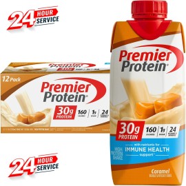 Premier Protein Shake, Caramel, 30g Protein, 11 fl oz, 12 Ct