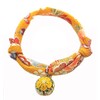 Collar, Cat Bell Charm (Plum Yellow), Accessory Choker, Soft Fabric