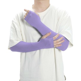 CAPASTEC Arm Cover, UV Protection, Cold Feeling, Arm Sleeve, Finger Type, Sun Protection, UV Protection, Sports, Running, Driving, Bicycle, Cooling, Arm Cover, Lavender, Long
