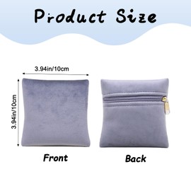 TTFdacai 8 Pcs Small Velvet Jewelry Pouches with Zipper, 3.94" X 3.94" Padded Velvet Jewelry Pouch for Bracelets, Earrings, Necklaces, Rings, and Bangles Travel Jewelry Storage, (Mixed color)
