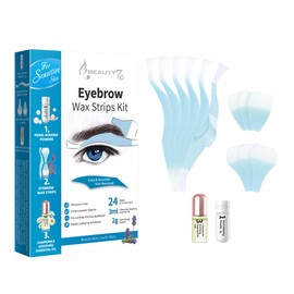 Cold Wax Strips for Men, 24 Strips for Hair Removal Eyebrows, Pre-Cut Shapes for Sensitive Skin, with Pearl Powder 2g and Soothing Essential Oils, 3g, for Normal Skin