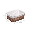 Woodluv Brown Wicker Storage Basket W/Off White Cloth Lining Xmas