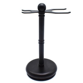 Parker Deluxe Black 2-Prong Razor and Brush Shave Stand