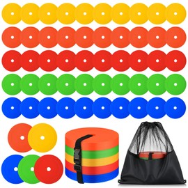 Silipull 50 Pcs 6 inch Flat Cones Spot Markers Non-Skid Floor Hole Soccer Cones Field Court Spot Markers Flat Discs Soccer Training Equipment for Football Sports Speed Agility Practice