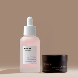 Knowles Knours Gromwell Root Bubble Burst Serum 50ml & Almond Oil Oil Cream - Vegan Skin Barrier Balancing Serum / Knours 놀스 그롬웰 루트 버블 버스트 세럼 50ml & 아몬드 오일 유스크림 - 비건 피부장벽 밸런싱 세럼