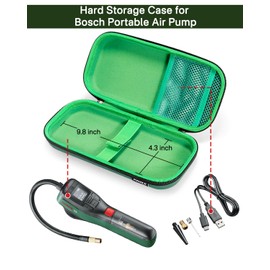 RAIACE Hard Travel Case Compatible with Bosch Air Pump/Mini Compressor EasyPump with Mesh Pocket for Cables and Accessories.(Only the Case)